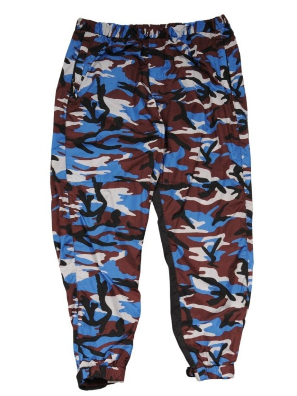 Prada Camo Track Pants Size Size XXL Blue Red Tan White Re-Nylon Logo Joggers
